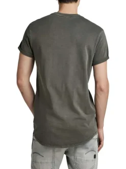 T-shirt en coton gris uni avec une coupe droite et logo iconique