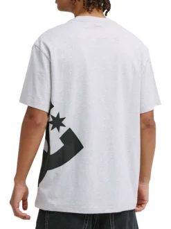 T-shirt en coton gris uni avec une coupe droite et un col rond