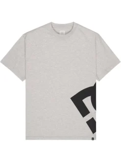T-shirt en coton gris uni avec une coupe droite et un col rond