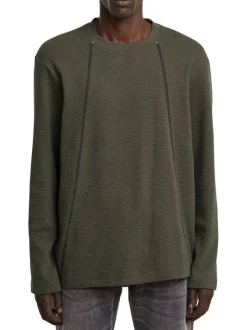 T-shirt en coton gris uni avec une coupe droite et un col rond