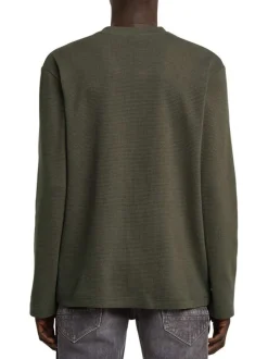T-shirt en coton gris uni avec une coupe droite et un col rond