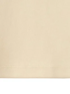 T-shirt en coton jaune pâle uni avec une coupe droite et un col rond