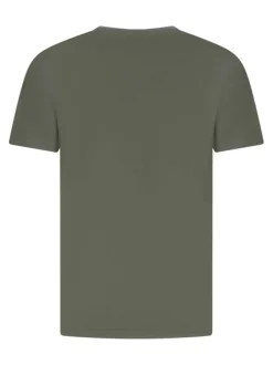 T-shirt en coton kaki avec le logo imprimé et une coupe droite