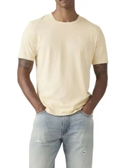 T-shirt en coton kaki avec un col rond et le logo brodé en petit