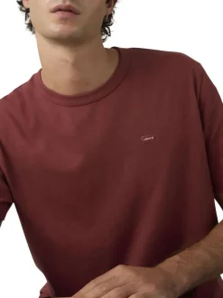T-shirt en coton kaki avec un col rond et le logo brodé en petit