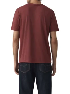 T-shirt en coton kaki avec un col rond et le logo brodé en petit