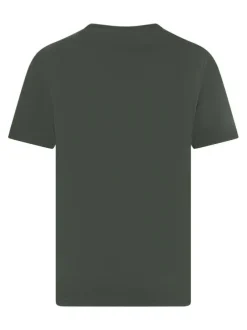 T-shirt en coton kaki avec un imprimé une coupe ajustée et un col rond