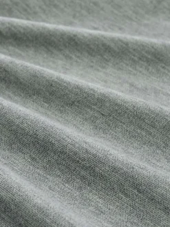 T-shirt en coton kaki uni avec une coupe droite et un col rond