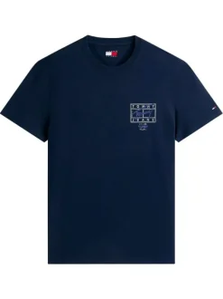 T-shirt en coton lavande imprimé avec une coupe droite et un col rond
