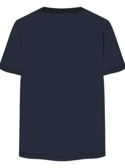 T-shirt en coton marine imprimé son goku coupe droite col rond