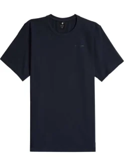 T-shirt en coton marine uni avec une coupe droite et nom iconique