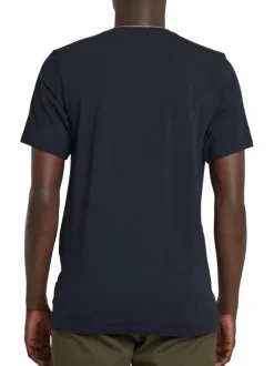 T-shirt en coton marine uni avec une coupe droite et nom iconique