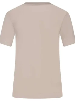 T-shirt en coton mauve uni avec une coupe droite et logo iconique
