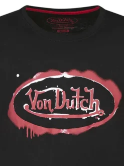 T-shirt en coton noir avec le logo imprimé et une coupe droite