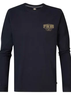T-shirt en coton noir avec logo imprimé, coupe droite et col rond