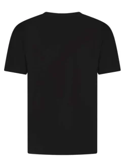 T-shirt en coton noir avec un imprimé tête de mort et un col v