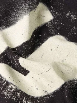 T-shirt en coton noir imprimé avec logo iconique et une coupe droite