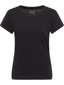 T-shirt en coton noir uni avec un col rond et des manches courtes