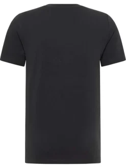 T-shirt en coton noir uni avec un col rond et des manches courtes