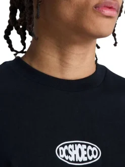 T-shirt en coton noir uni avec un col rond et une coupe droite