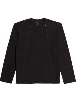 T-shirt en coton noir uni avec un col rond et une coupe droite