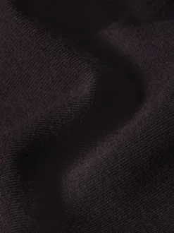 T-shirt en coton noir uni avec une col rond et une coupe droite