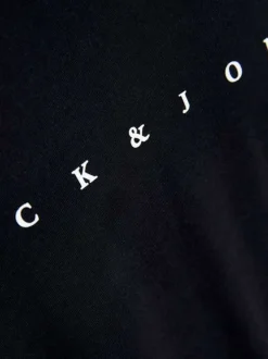T-shirt en coton noir uni avec une coupe droite et un col rond