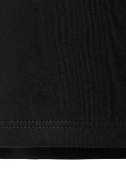 T-shirt en coton noir uni avec une coupe droite et un col rond