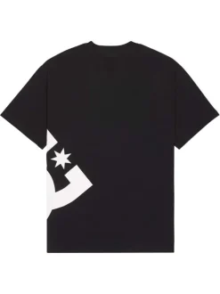 T-shirt en coton noir uni avec une coupe droite et un col rond