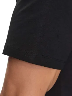 T-shirt en coton noir uni avec une coupe droite et un col rond