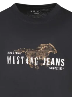 T-shirt en coton noir uni avec une coupe droite et un col rond