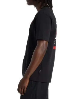 T-shirt en coton noir uni pourvu d'un col rond et de manches courtes