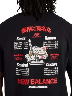 T-shirt en coton noir uni pourvu d'un col rond et de manches courtes