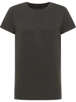 T-shirt en coton noir uni pourvu d'une poche plaquée sur le coeur