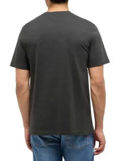 T-shirt en coton noir uni pourvu d'un imprimé centré sur la poitrine