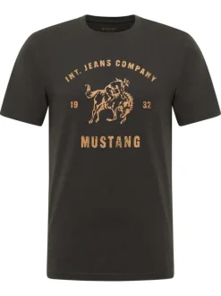 T-shirt en coton noir uni pourvu d'un imprimé centré sur la poitrine