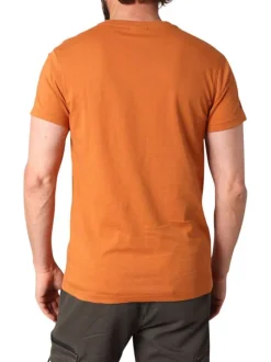 T-shirt en coton ocre avec un col rond et des manches courtes