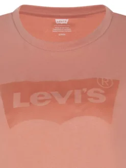 T-shirt en coton orange uni avec logo de la marque floqué à la poitrine