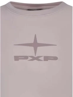 T-shirt en coton rose avec logo à col rond et à manches courtes