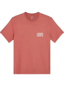 T-shirt en coton rouille uni à coupe oversize avec le nom de la marque imprimé