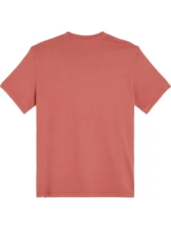 T-shirt en coton rouille uni à coupe oversize avec le nom de la marque imprimé
