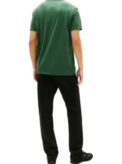 T-shirt en coton sapin imprimé avec une coupe droite et un col rond