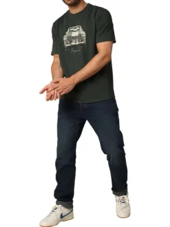 T-shirt en coton vert avec un imprimé fantaisie et des manches courtes
