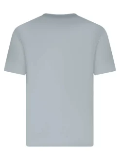 T-shirt en coton vert d'eau coupe droite pourvu d'un col rond