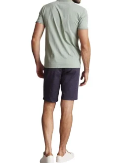 T-shirt en coton vert sauge uni avec le logo imprimé ton sur ton et un col rond