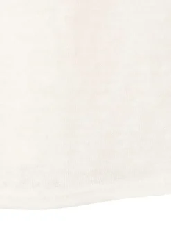 T-shirt en lin blanc uni pourvu d'une coupe droite et d'un col v