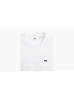 T-shirt grande taille blanc en coton uni avec logo coupe droite col rond