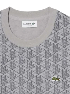 T-shirt gris à coupe droite pourvu d'un col rond et de manches courtes