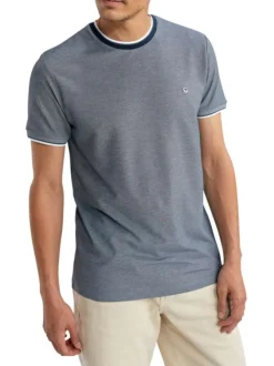T-shirt gris uni pourvu de manches courtes et d'un col rond