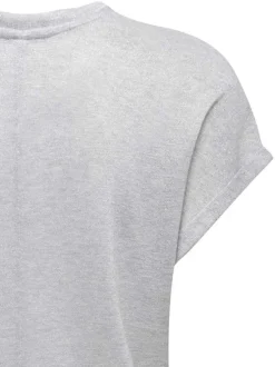T-shirt gris uni pourvu d'une coupe ajustée et de manches courtes